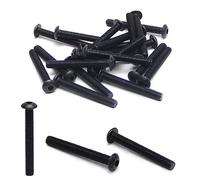 MroMax Lot de 20 vis à tête hexagonale M5 x 40 mm en acier au carbone à tête ronde pour meubles, couleur noire