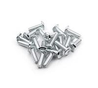 MroMax Lot de 20 vis à tête plate Phillips M6 x 20 mm en acier au carbone mâle Filetage complet Convient pour lit double, meubles, meuble TV, suspension murale, blanc argenté