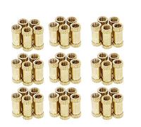 MroMax Lot de 200 écrous moletés en laiton M3 x 8 mm L x 4 mm OD filetage femelle