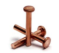 MroMax Lot de 200 rivets à tête plate en cuivre massif Diamètre 3 mm Longueur 8 mm, MRO1900906N-0076, 3 x 20, 50PCS