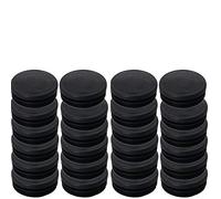 MroMax Lot de 24 bouchons ronds en plastique pour rampe d'escalier, garde-corps, noir, 60 mm de diamètre