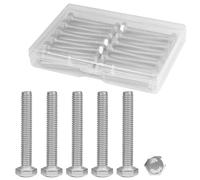 MroMax Lot de 25 vis à tête hexagonale M6 x 40 mm, en acier inoxydable 304 18-8, entièrement fileté, pour montage de chaise, poignées, rail, pompe, roues, pièces d'antenne, bateau et pare-chocs en