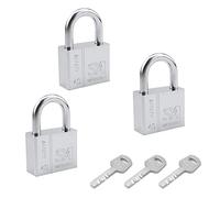 MroMax Lot de 3 cadenas à clé en fer de 4 cm de large, cadenas à faisceau court pour casiers de salle de sport ou d'école, tiroirs et classeurs