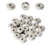 MroMax Lot de 30 écrous ronds M3 x 3 mm de hauteur en acier carbone Argenté, MRO1900906N-0011, M6, 20PCS
