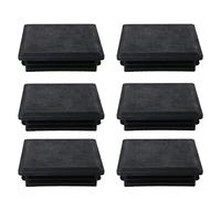 MroMax Lot de 4 bouchons carrés en plastique pour barre de rampe d'escalier Noir 80 x 80 mm