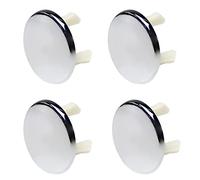 MroMax Lot de 4 bouchons de trop-plein pour lavabo de salle de bain ou cuisine Argenté