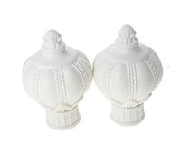 MroMax Lot de 4 capuchons de tringle à rideaux en plastique vintage pour tringle de 28 mm de diamètre Blanc crème 100 mm