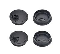 MroMax Lot de 4 œillets de bureau en alliage de zinc de 48 mm pour organiser les câbles de bureau à domicile et de bureau, noir