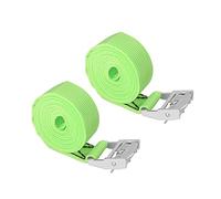 MroMax Lot de 4 sangles d'arrimage de 2,5 cm x 2,1 m avec boucle de verrouillage à came pour chargement jusqu'à 150 kg Vert