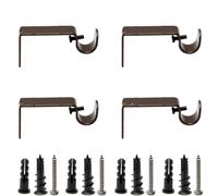 MroMax Lot de 4 supports de tringle à rideau en fer pour tringle à rideaux 13-16 mm Marron 73 x 38 x 16 mm