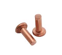 MroMax Lot de 50 rivets en cuivre à tête plate 4 mm de long 16 mm de diamètre, MRO1900906N-0082, 4 x 12, 50pcs