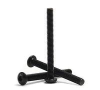 MroMax Lot de 50 vis M4 x 40 mm à tête cylindrique en acier au carbone Noir