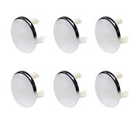 MroMax Lot de 6 bouchons de trop-plein pour lavabo de salle de bain ou cuisine Argenté