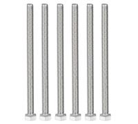 MroMax Lot de 6 boulons hexagonaux M8 - 1,25 x 120 mm UNC à tête hexagonale en acier inoxydable 304 entièrement filetés