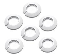 MroMax Lot de 6 cache-tuyaux en plastique PP de 40 mm de diamètre extérieur pour décoration de tuyau d'eau Blanc