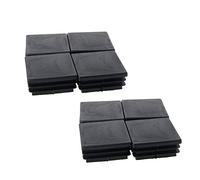 MroMax Lot de 8 embouts carrés en plastique pour rampe d'escalier Noir 45 x 45 mm