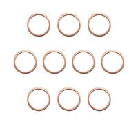 MroMax Rondelle plate en cuivre 1,8 x 2,2 x 0,2 cm (diamètre intérieur x diamètre extérieur x T) pour boulon à vis, 10 pièces