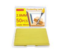MROOFUL Lot de 50 mines de crayon de charpentier de 2,8 mm, noir, jaune, rouge, utilisées pour marquer des dessins d'architecte avec graffiti (jaune)