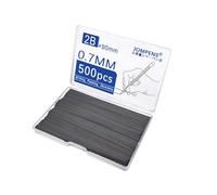 MROOFUL Lot de 500 mines de rechange pour porte-mines 0,5 mm 2b dans un étui - Résistantes à la casse - Pour étudiants et professionnels (0,7 mm) - Noir