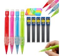 MROOFUL Mini porte-mine 0,7 mm - Stylo mécanique transparent - Couleur MBS - En plastique - Fournitures de bureau quotidiennes.