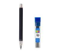 MROOFUL Porte-mine 5 couleurs 4,0 mm avec 4 mines 2B4B6B8B, 5,6 mm, crayon de charpentier pour dessin, écriture (noir)