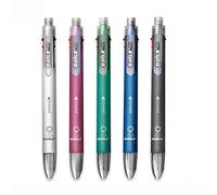 MROOFUL Stylos à bille multicolores 6 en 1 Stylo à bille 5 couleurs 1 crayon automatique avec gomme pour fournitures d'écriture de bureau d'école (Paquet de 5)