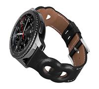 MroTech Bracelet 22mm Compatible avec Huawei Watch 3/3 Pro/GT3/GT/GT2 46mm/GT2 Pro/GT 2e Bracelet en Cuir véritable de Remplacement pour Samsung Glaxy Watch 46mm/Watch 3 45mm/Gear S3 Band-Chic Noir