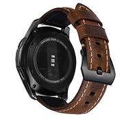 MroTech Bracelet de montre en cuir véritable 22 mm Bracelet de rechange en cuir compatible avec Samsung Galaxy Watch 46 mm, Samsung Gear S3 Frontier/Classic, Huawei Watch 2 Classic, Huawei GT