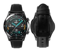 MroTech Bracelet de rechange en cuir véritable compatible avec Galaxy Watch 3 45 mm Gear S3 Frontier pour Huawei Watch 46 mm GT4/GT5/GT2/GT3/GT 46 mm/Pro/GT2e 22 mm, vintage noir/boucle noire