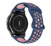 MroTech compatible avec Samsung Galaxy Watch 46mm/Galaxy Watch 3 45mm/Gear S3 Frontier/Classic Bracelet 22mm Bande Silicone remplacement pour Huawei Watch 3/3Pro/GT/GT 2 46 mm/GT 2e/GT2 Pro-Bleu/Rose