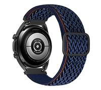 MroTech compatible avec Samsung Galaxy Watch Active/Active2 Bracelet Nylon élastique pour Galaxy Watch 5/5 Pro/Galaxy Watch 4/Watch 4 Classic/Watch 42mm/Galaxy 3 41mm Bracelet 20mm-vague Bleu marine