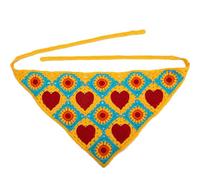 Mrotrida Foulard Tricoté Triangle Mode Crochet Fleur Bandanas Bandeau Accessoires Cheveux, jaune, Size: 48 x 23 cm