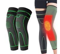 MROWCA KNEECA Tourmaline Acupressure Selfheating Knee Sleeve,Mugwort Acupressure Shaping Knee Pads,3D High Elastic Knee Brace Support Compression Sleeve for Relieve varicose Veins (XL, Green)
