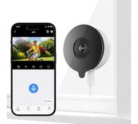 Mrowly 2K Caméra Surveillance de Fenêtre, 3MP WiFi 2,4 GHz et 5 GHz, Enregistrement 24h/7 et Vision Nocturne Couleur, Anti-éblouissement et Antireflet Protection Contre Vol Blanc