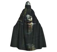 MROWYC Cape à capuche à motif monstre du lac, cape de bal masqué, costume de fête de vacances.
