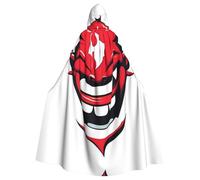 MROWYC Cape à capuche élégante avec impression sourire du diable - Costume de fête de vacances/carnaval