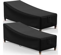 Mrrihand Lot de 2 housses de chaise longue imperméables et résistantes aux UV, Oxford très résistantes aux intempéries avec grille d'aération - 193 x 81 x 81 cm (L x l x H)