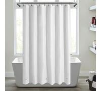 Mrs Awesome - Rideau de douche extra long avec 3 aimants, long rideau de douche imperméable en plastique PEVA pour salle de bain, 183 x 213 cm, blanc