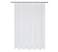 Mrs Awesome - Rideau de douche extra long avec 6 aimants, en plastique PEVA épais, robuste et imperméable pour salle de bain, 183 x 244 cm, transparent