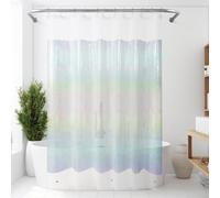 Mrs Awesome - Rideau de Douche holographique avec 3 aimants pour Salle de Bain, imperméable et Transparent, en Plastique, Motif Cube d'eau irisé Scintillant, Doublure PEVA à Paillettes, 183 x 183 cm