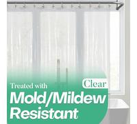 Mrs Awesome - Rideau de Douche Transparent avec 3 aimants, en Plastique Souple et Robuste de qualité supérieure, pour Salle de Bain, léger et imperméable, 183 x 183 cm, Transparent