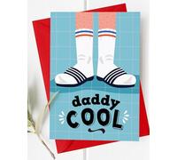 Mrs Best Paper Co. Daddy Cool Funny Fathers Day Card, Chaussettes et Sliders Sandales, Carte d'anniversaire Funny Dad