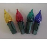 MRS CHRISTMAS 4 Multi Coloured Swirl Push In Spare Bulbs 2.5v 0.2a (SB176)
