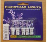 MRS CHRISTMAS 5 Clear Push in Spare Fairy Bulbs with White Base 2v 0.2w 0.1a (S56)
