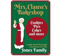 Mrs. Clause'S Bakeshop Plaque en métal vintage humoristique 20,3 x 30,5 cm