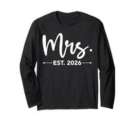 Mrs. Est. 2026 Just Married Promoted to Mr and Mrs Matching Manche Longue