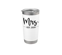 Mrs. Est. 2026 Just Married Promu à Mr and Mrs Matching Gobelet isotherme en acier inoxydable double paroi