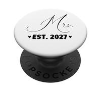 Mrs Est. 2027 Just Married Couple Fête de Mariage Mr PopSockets PopGrip Adhésif