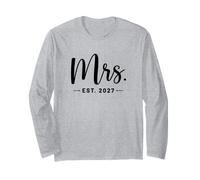 Mrs. Est. 2027 Just Married Promu à Mr and Mrs Wedding Manche Longue