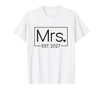 Mrs Est. 2027 Just Married Promu à Mrs and Mr Wedding T-Shirt